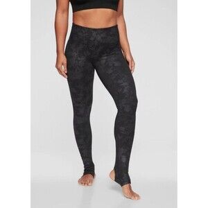 Athleta Stirrup Leggings Womens XS Black Midnight‎ Garden Powervita Dance Ballet